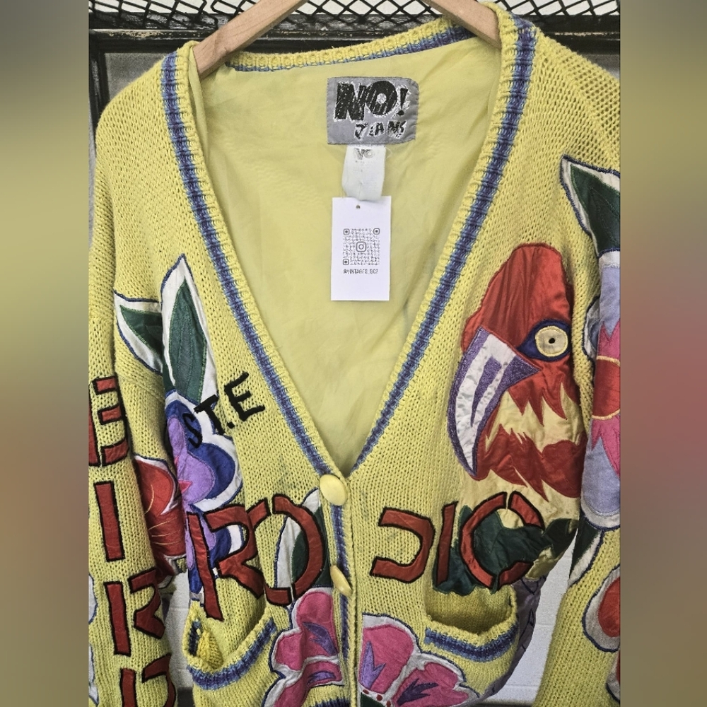 No Jeans, Yellow Sweater with Cozy Knit Design